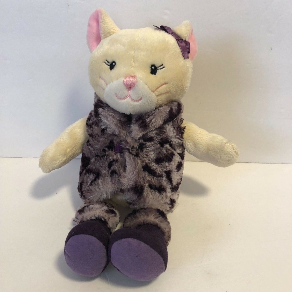 Mary Meyers Plush Cat with Animal Print Vest & Boo